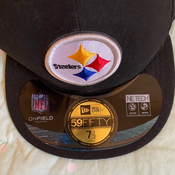 NWT New Era Pittsburgh Steelers NFL Breast Cancer Ribbon Hat size 7 1/2 - Picture 7 of 10